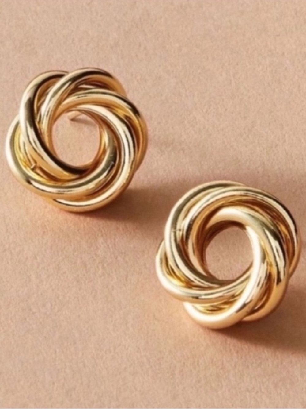 New! Mari 14K Gold Plated Twist Post Earrings (3014) NWOT